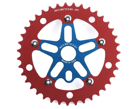 MCS Alloy Spider & Chainring Combo (Blue/Red) (39T)